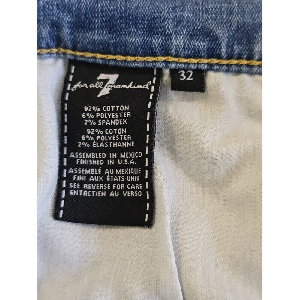7 For All Mankind Ankle Skinny Jeans Womens Size 32 Light Wash Stretch Denim - Picture 12 of 13